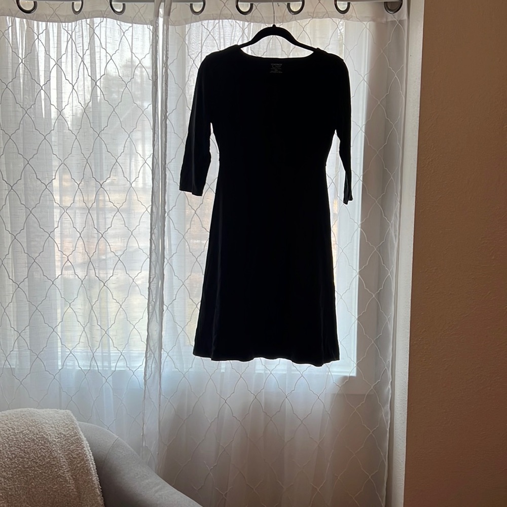 Toad & Co dress, black 3/4 sleeve